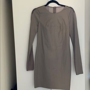 NWT BCBG Gray Jillea Leather & Mesh Dress Size 4